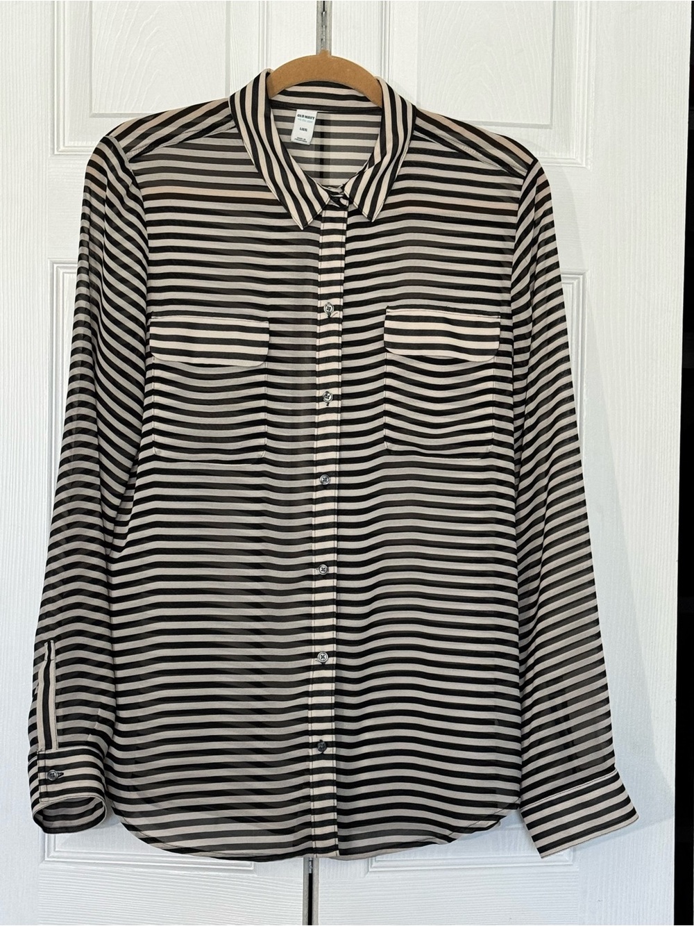 Old Navy Striped Sheer Button-Down Shirt